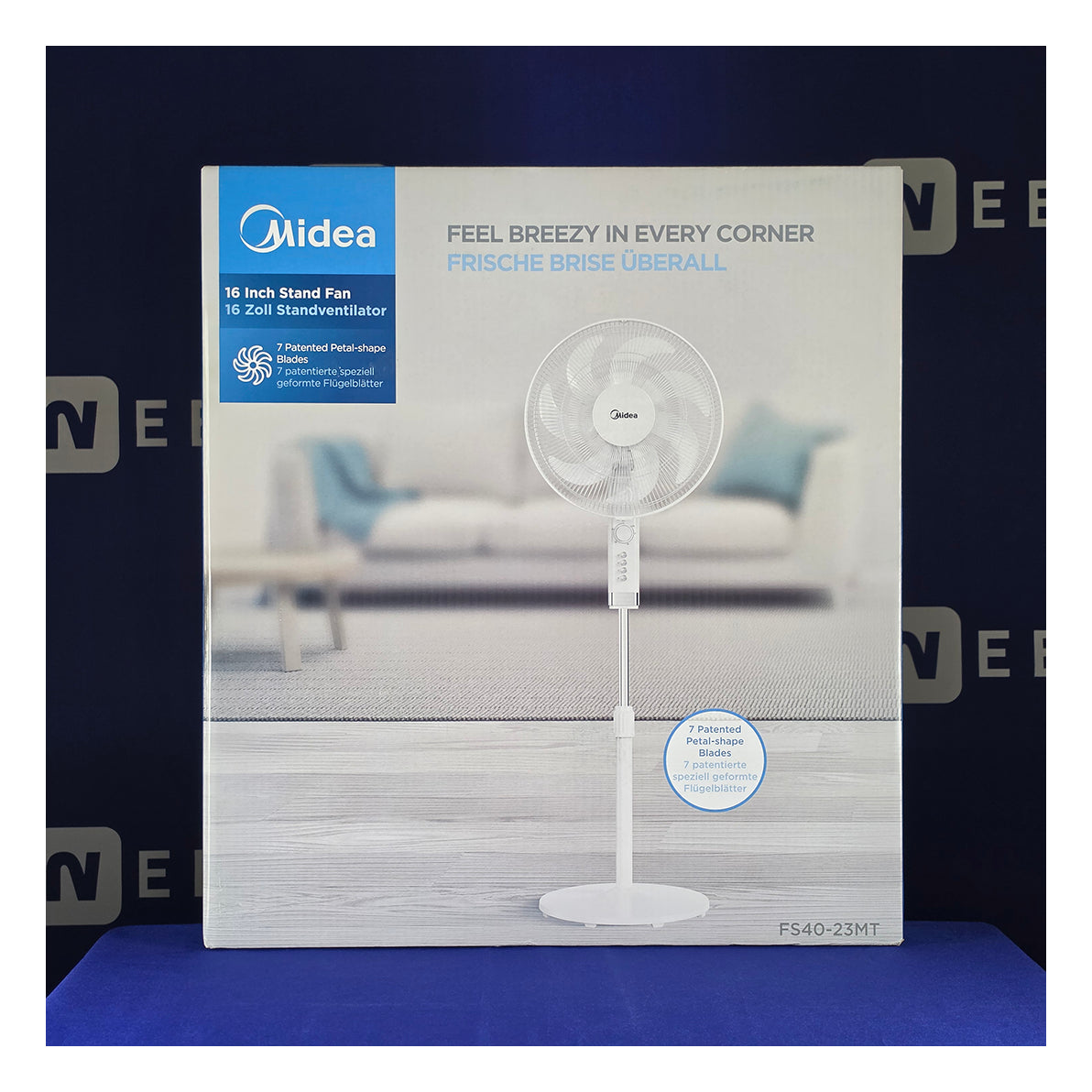 Midea | FS40-23MT | Ventilateur sur pied | 50W | 40cm | 7 pales | Blanc