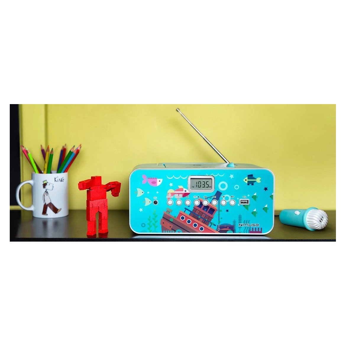 Muse | M-29KB | Portable radio CD/MP3 player with USB | 30 W | Image