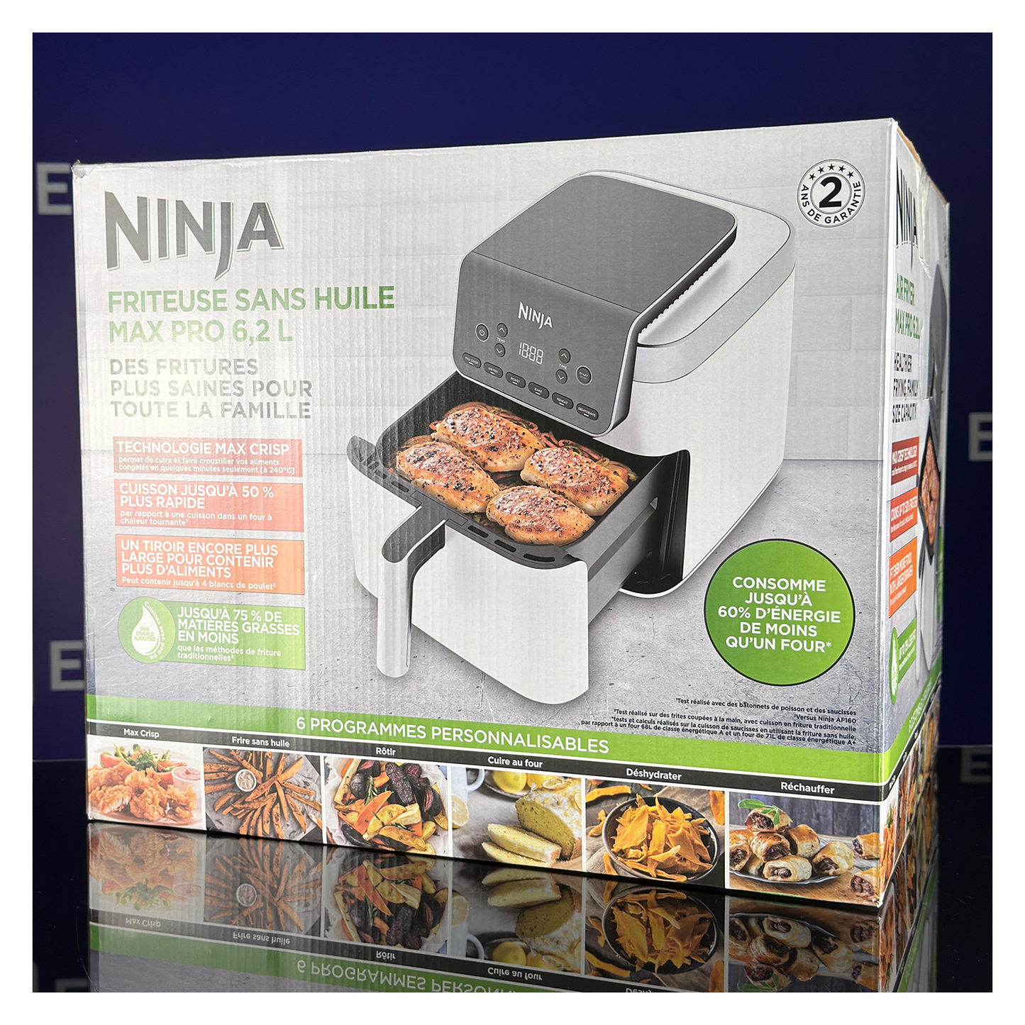 NINJA | Air fryer | AF180EUWH MAX PRO | Power 2000 W | Capacity 6.2 L
