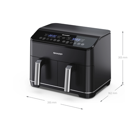 Sharp | Friteuse à air | AF-GD82AE-B | Puissance 1800 W | Capacité 8 L | Noir