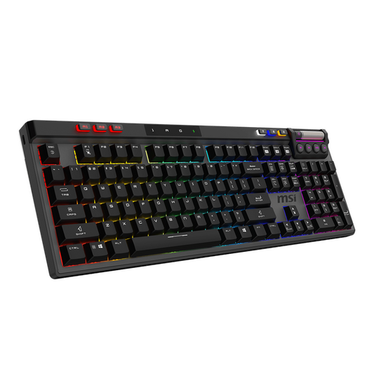 MSI STRIKE PRO WIRELESS | Gaming keyboard | US | Black | 2.4 GHz | Bluetooth | USB 2.0 | Kailh Midnight Pro Silent Tactile