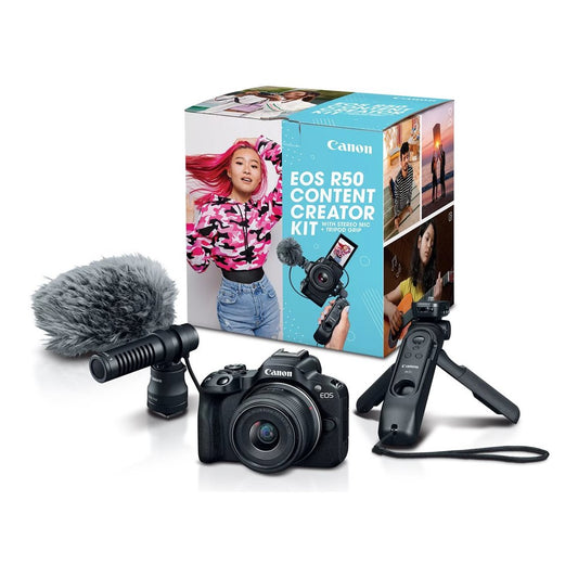 Canon EOS | R50 V | RF-S 14-30mm F4-6.3 IS STM PZ lens | Black