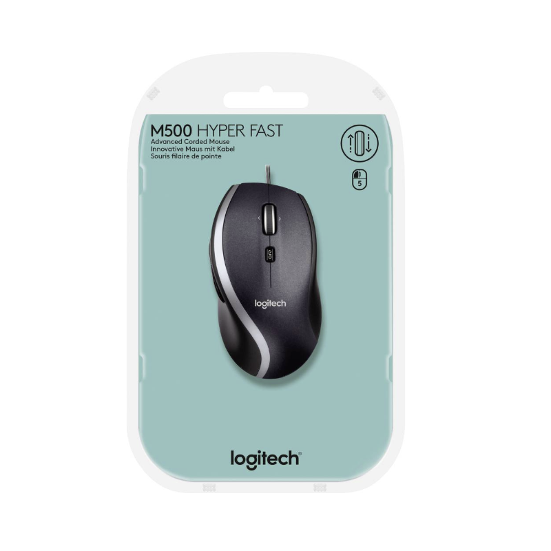 Logitech M500S Advanced Corded Mouse | Black