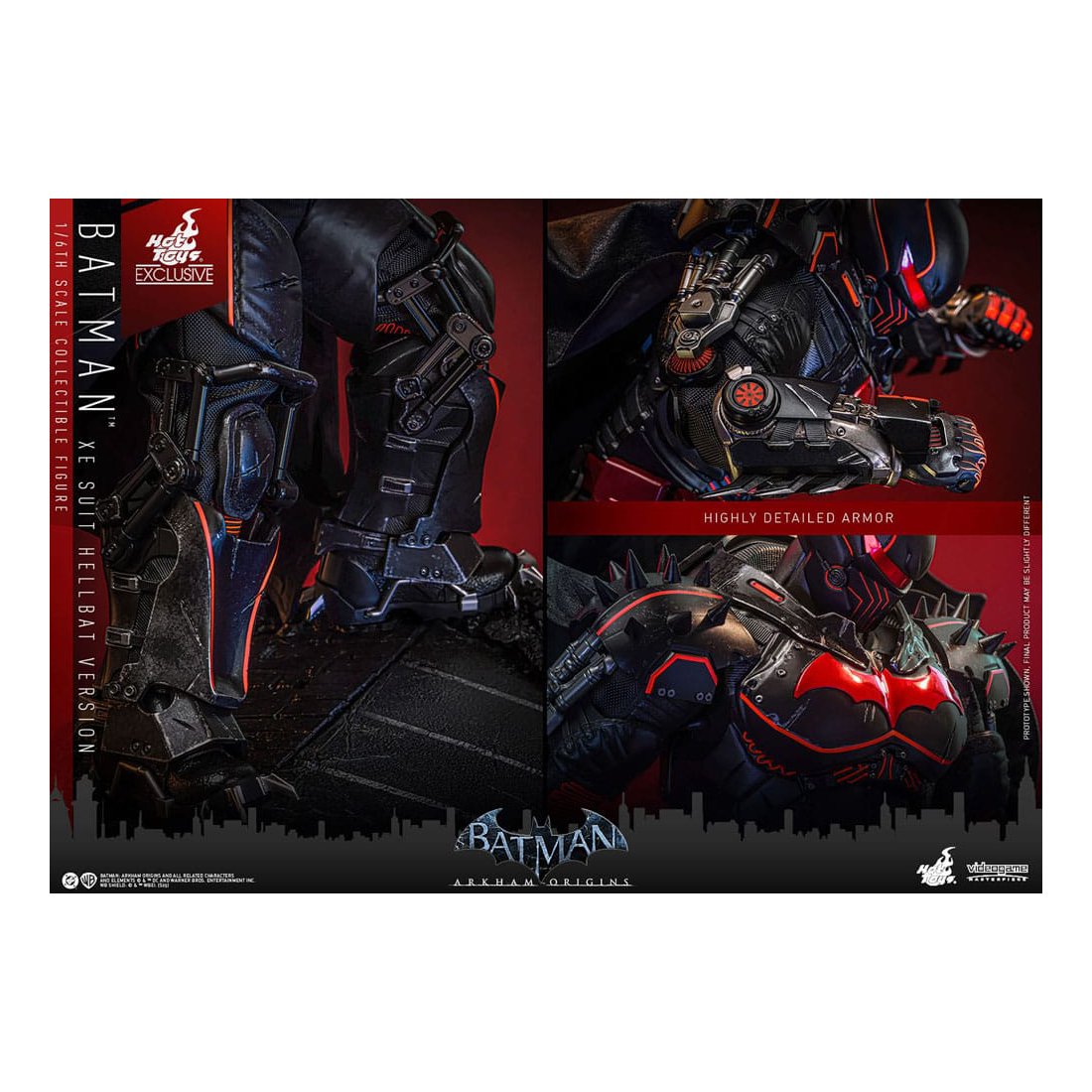 Batman Arkham Origins Videogame Masterpiece Action Figure 1/6 XE Suit Hellbat Version Hot Toys Exclusive 33 cm