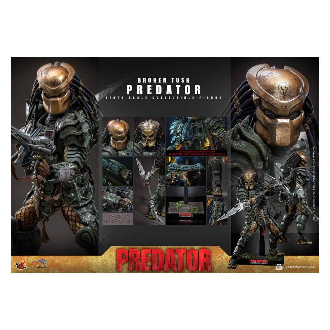 Alien vs. Predator Comic Masterpiece Action Figure 1/6 Broken Tusk Predator 35 cm