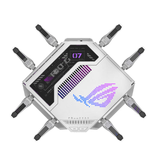 Asus ROG Rapture GT-BE19000AI - wireless router | Quad-Band WiFi 7 | 2.4/5/6 GHz | 6-port switch | 10G Ports | AiMesh | White
