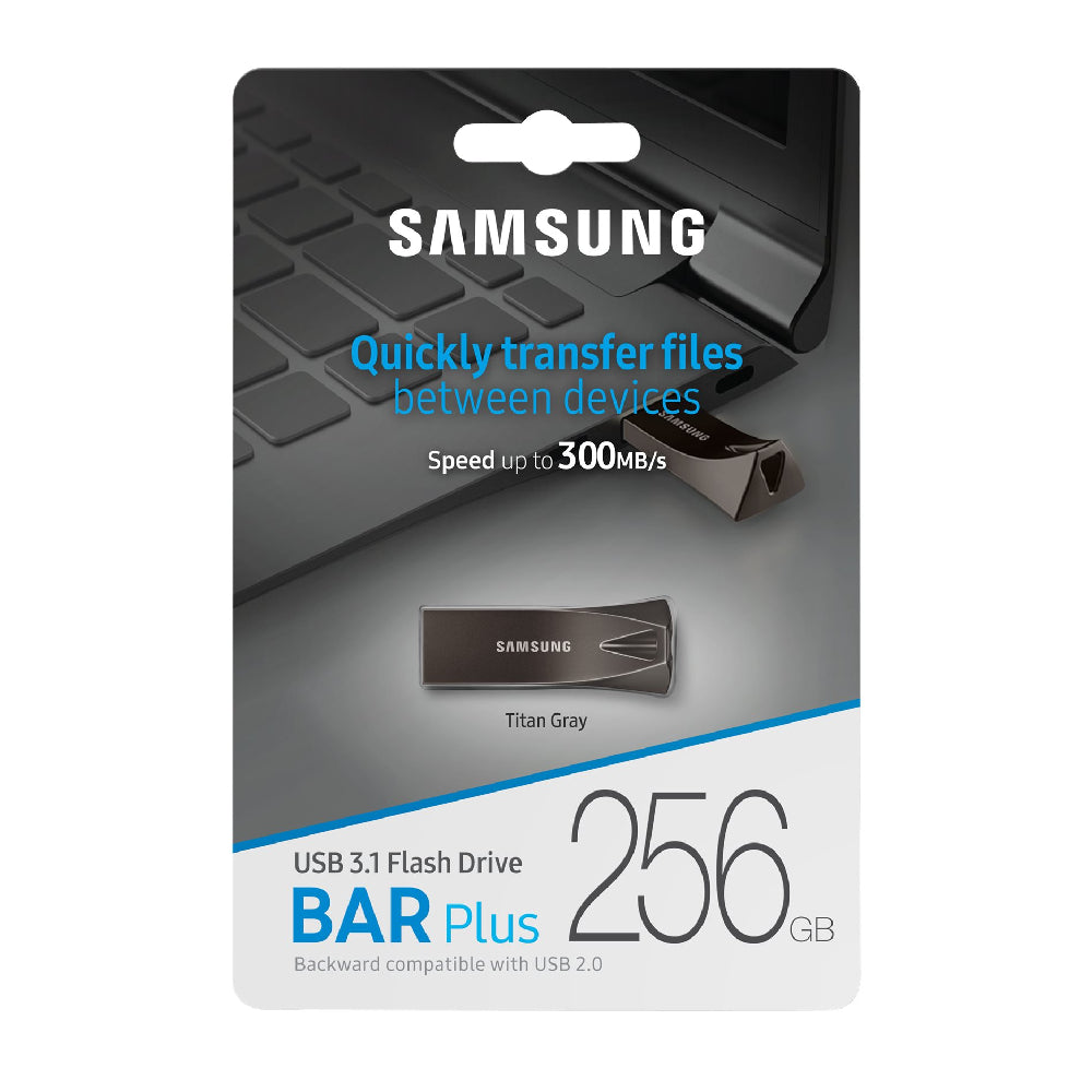 Samsung | BAR Plus USB Flash Drive MUF-256BE4/APC | 256 GB | USB 3.1 | Titan Grey