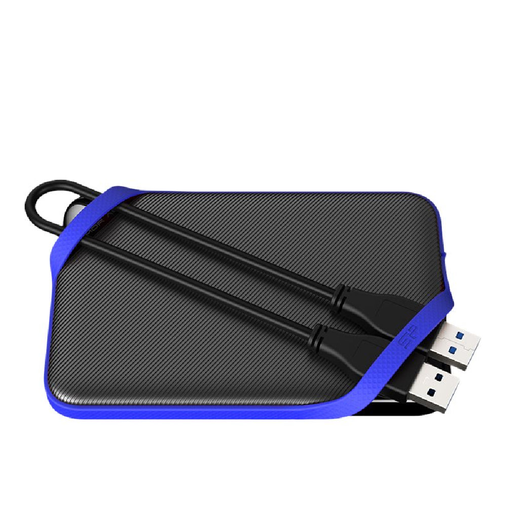 Silicon Power | A62 Game Drive Portable Hard Drive | 2048 GB | USB 3.2 Gen 1 | Black/Blue | Rugged Storage