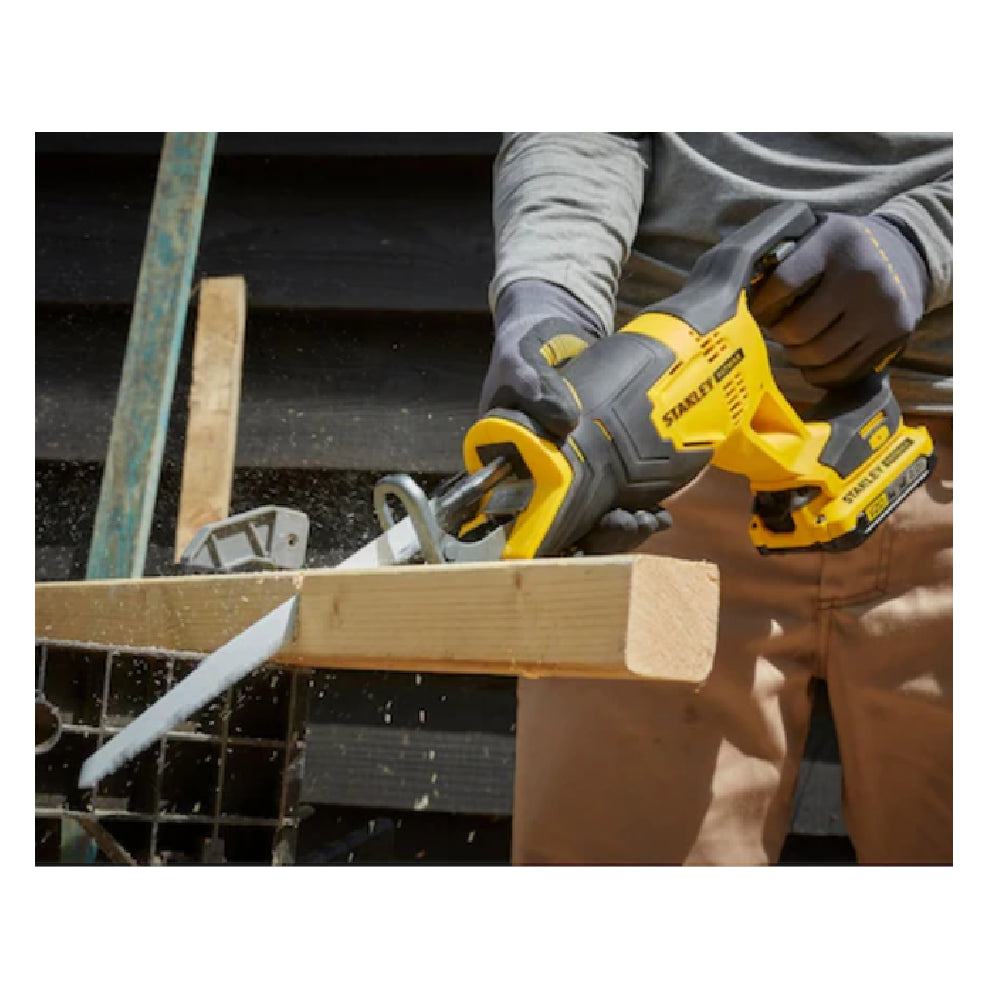 STANLEY FATMAX | 18V V20 Reciprocating Saw SFMCS300D2K-QW | 2 x 2.0 Ah| Yellow/Black