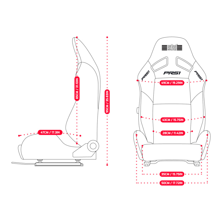 Next Level Racing PRS1 | Performance Reclining Sim Racing Seat