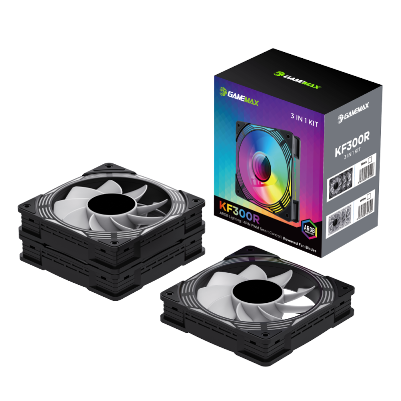 Gamemax | KF300R BK | 120mm RGB Case Fan