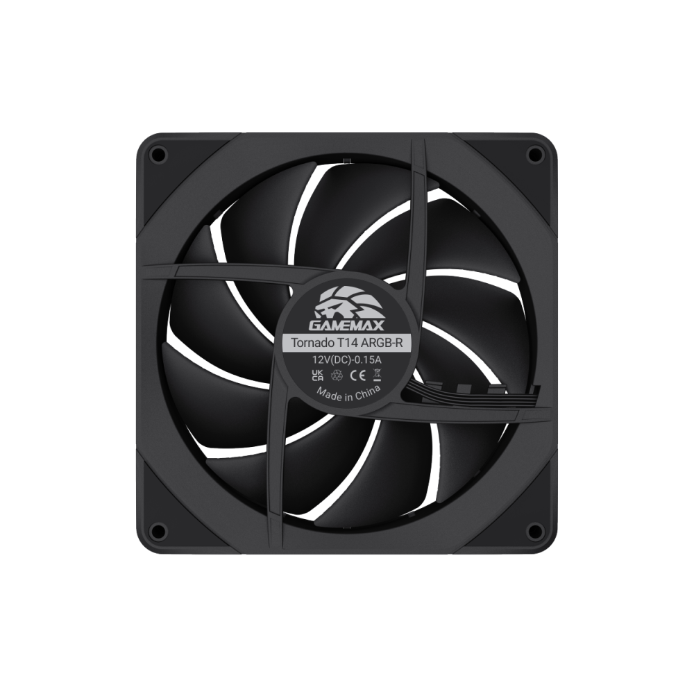 Gamemax | TORNADO T14 ARGB-R | 140mm ARGB Reverse Case Fan