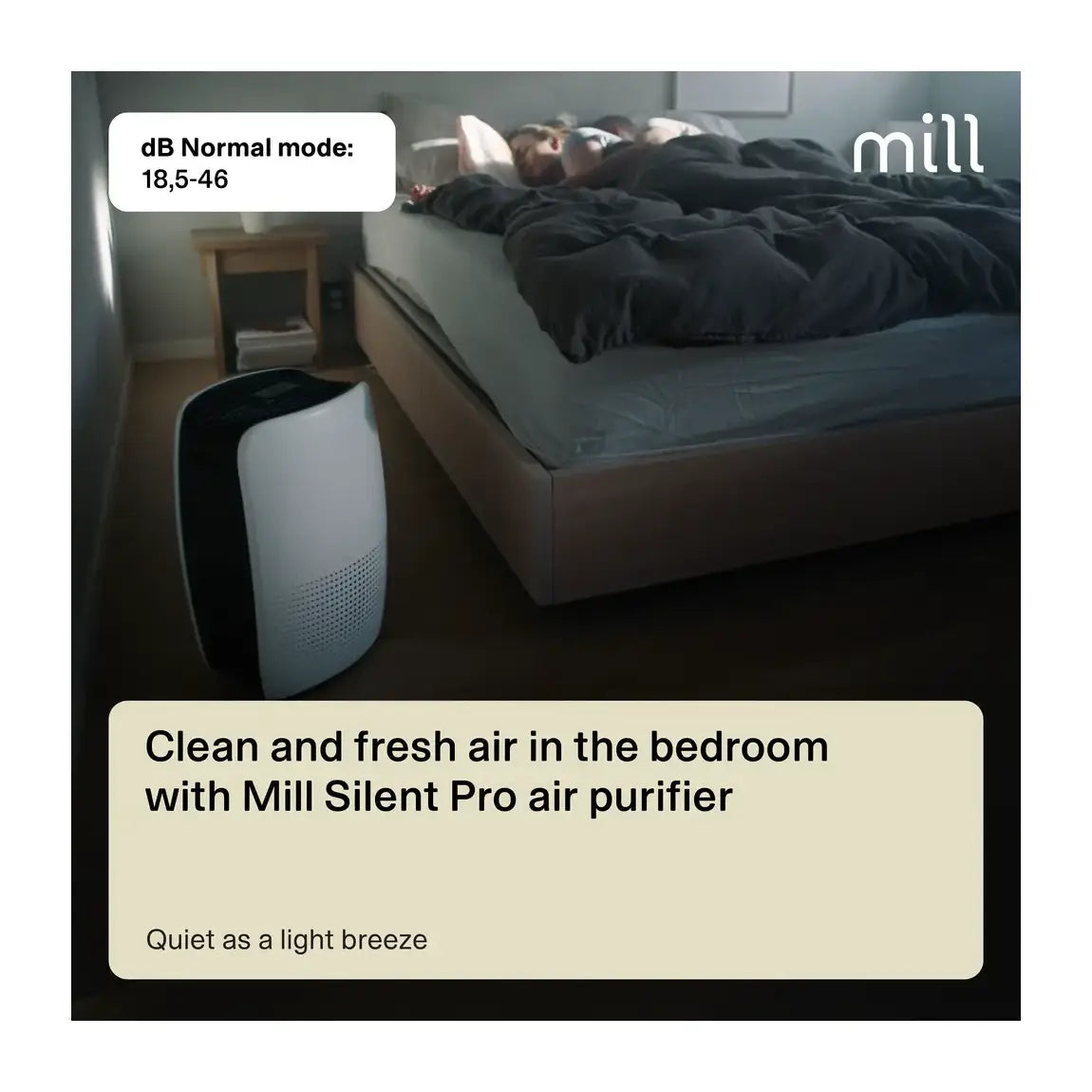 Mill | Silent Pro Air Purifier | APSILENT | Suitable for rooms up to 115 m² | 68.3 m³ | White/Black