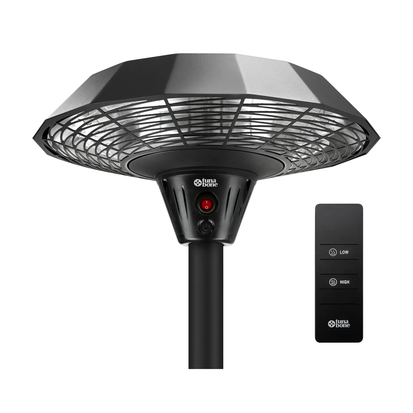 TunaBone | Electric Standing Infrared Patio Heater | TB2068S-01 | 2000 W | Black