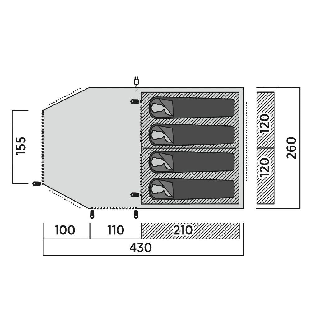 Easy Camp | 120494 | Hamra 4 | Tunnel Tent | 4-person | Blue