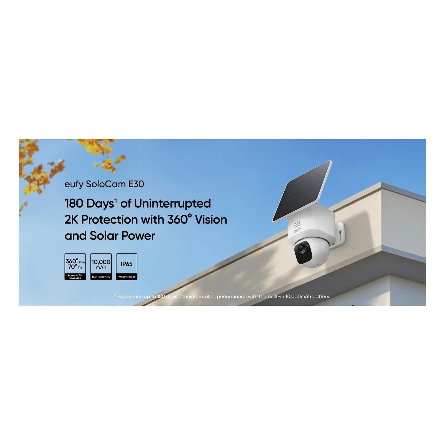Anker Eufy | Security Camera with Solar Panel | SoloCam E30 | F/1.6 | IP65 | Micro SD, Max. 128GB