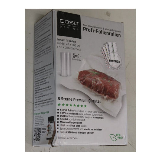 Caso | 01221 | Foil Rolls | 20 × 600 cm | 2 pcs | Transparent | DAMAGED PACKAGING | OUTLET