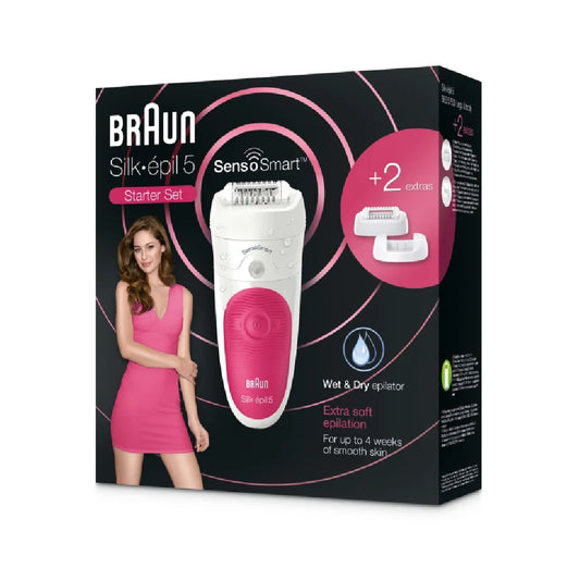 Braun | Silk-épil 5 SE5500 | Epilator | Wet & Dry | SensoSmart™ | White/Pink