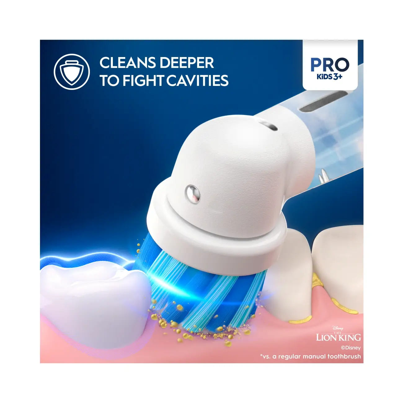 Oral-B | Electric Toothbrush | Vitality PRO Kids 3+ Lion King | Rechargeable | For children