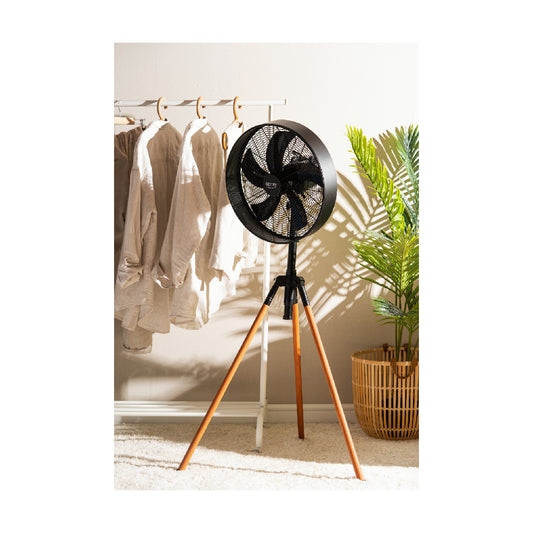 Camry Premium | CR 7329 | Cooling fan | Floor-standing | 100W | 40cm | 3 speeds | 250° oscillation | Black / Pine wood