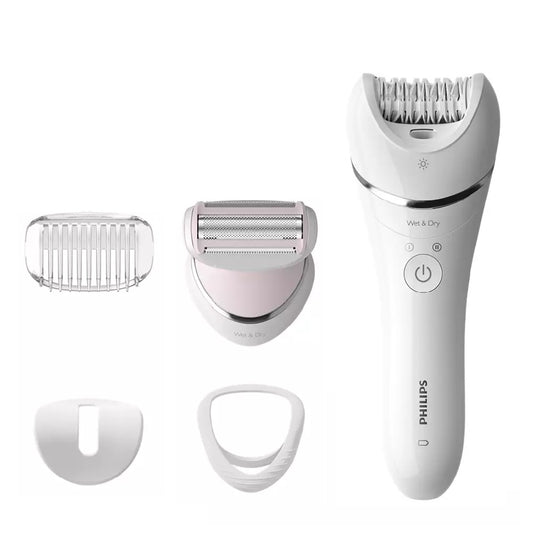 Philips | BRE710/00 | Epilator | Series 8000 | Cordless | Wet & Dry | 2 speeds | 32 tweezers | White / Pink
