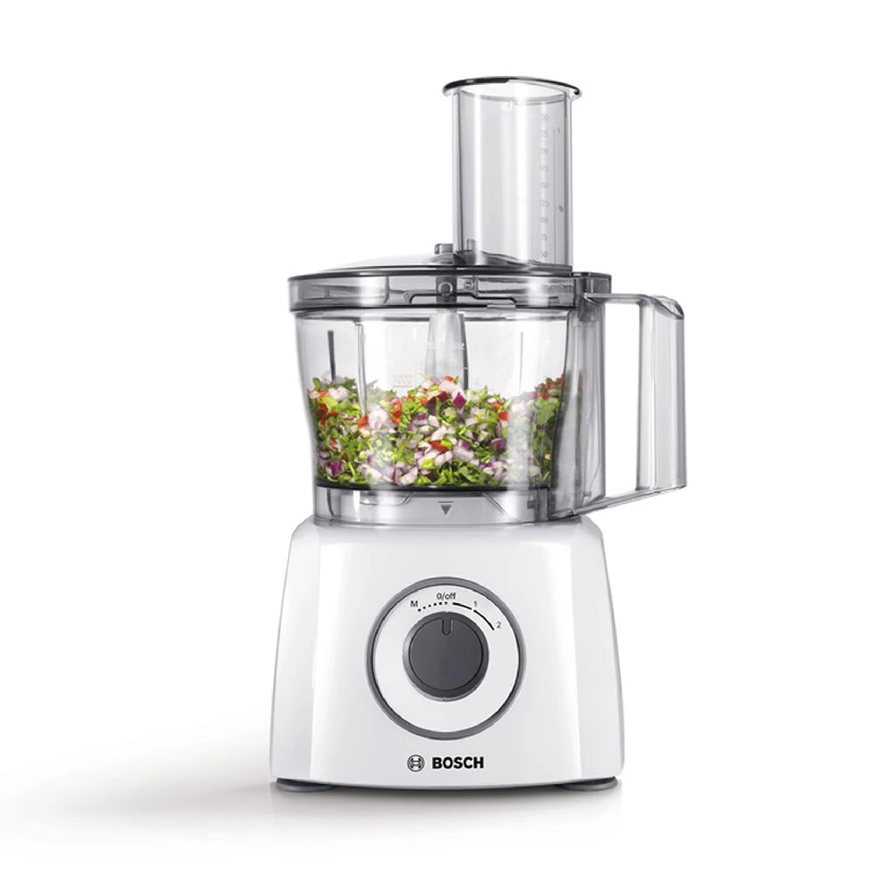 Bosch | MCM3110W | Food processor | MultiTalent 3 | 800W | 2.3L | 2 speeds | White / Grey