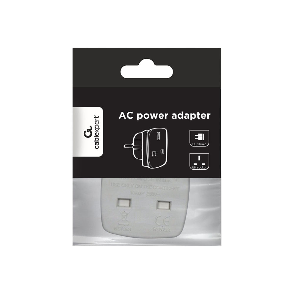Cablexpert | Power Plug Adapter | A-AC-UKEU-001 | UK to EU | White