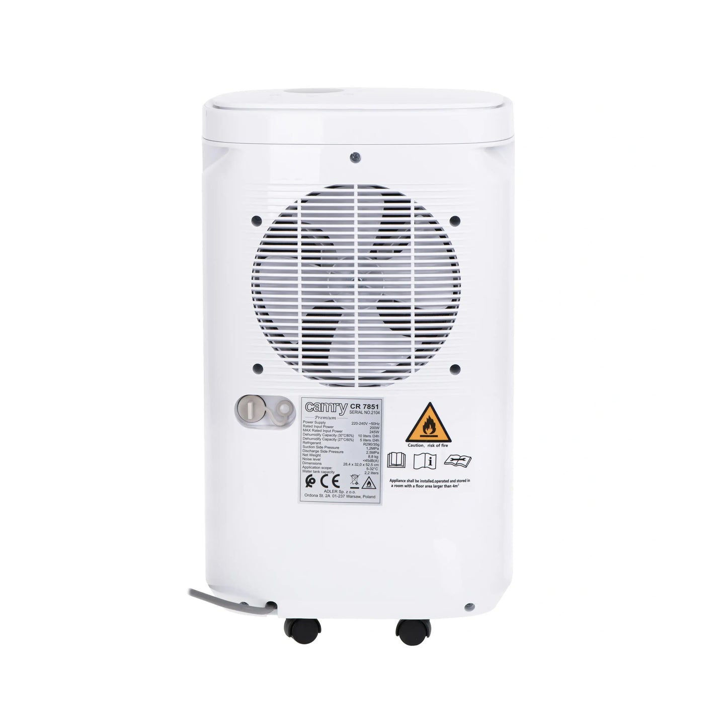 Camry | Air Dehumidifier | CR 7851 | 200 W | For rooms up to 60 m³ | 2.2 L | White