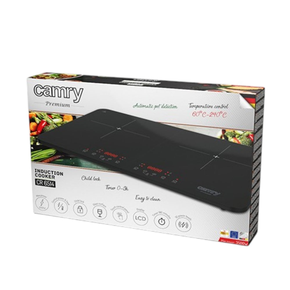 Camry Premium | CR 6514 | Induction hot plate | 2 cooking zones | 3500W | 10 settings | LCD Display | Black