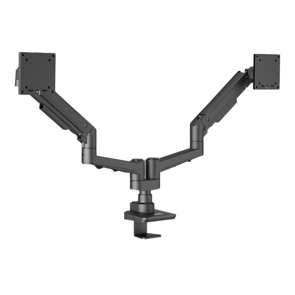 EDBAK | Monitor Mounts | DMV02 Dual Swing Arm | Desk Mount | Black