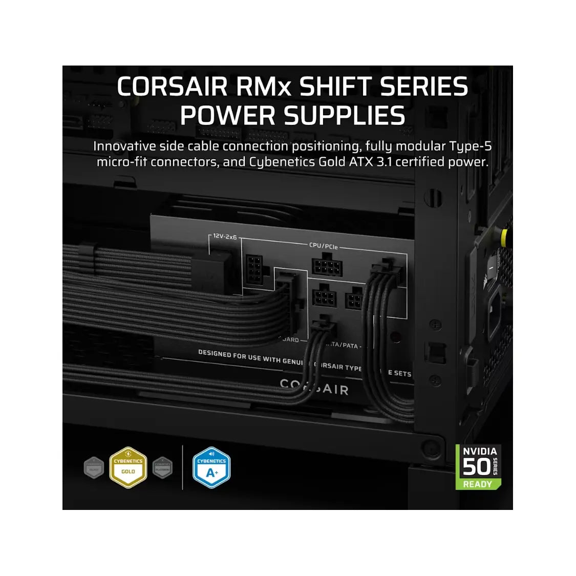 Corsair | Fully Modular ATX Power Supply (EU) | RM750x SHIFT | 750 W | Black