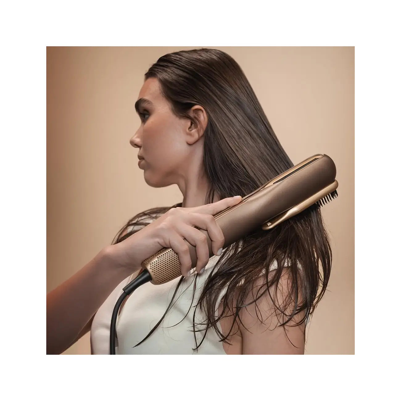 Cecotec | Straightener/hair dryer | 2in1 ForceDry | Plasma Tech | Keratin Ceramic | Beige | Gold