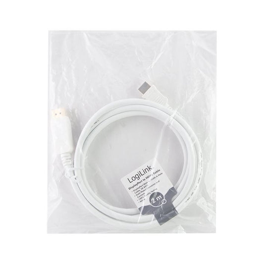 LogiLink | Videoadapterkabel | CV0055 | DisplayPort auf HDMI | 2 m | Weiß