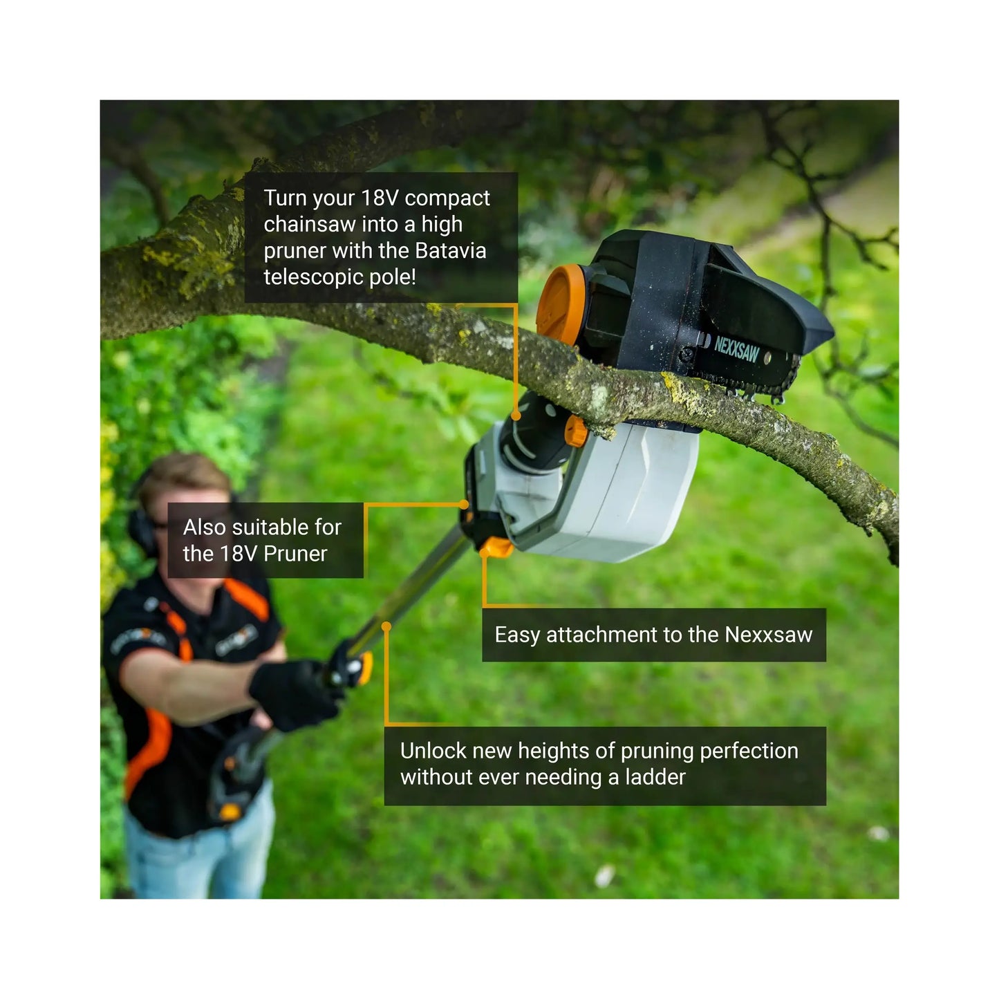 Batavia B.V. | 18V Telescopic Pole 1.15-1.75m for 18V Nexxsaw and 18V Nexxcut