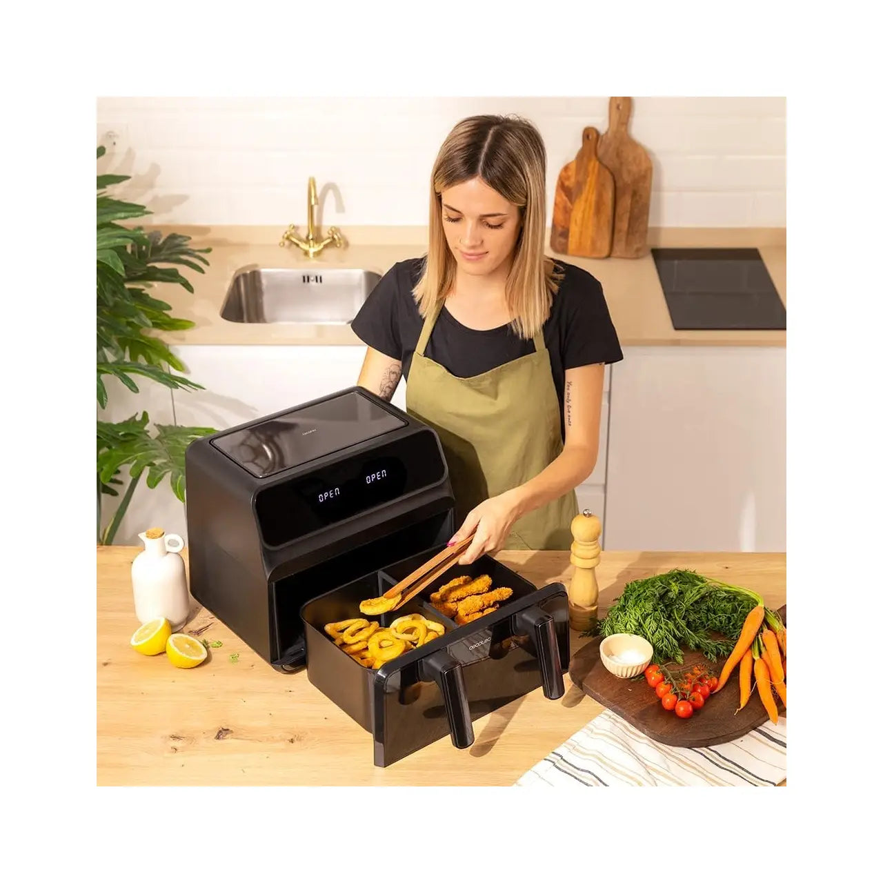 Cecotec | Double hot air fryer | Cecofry Advance 9000 Window | 2200 W | 9 L | Black