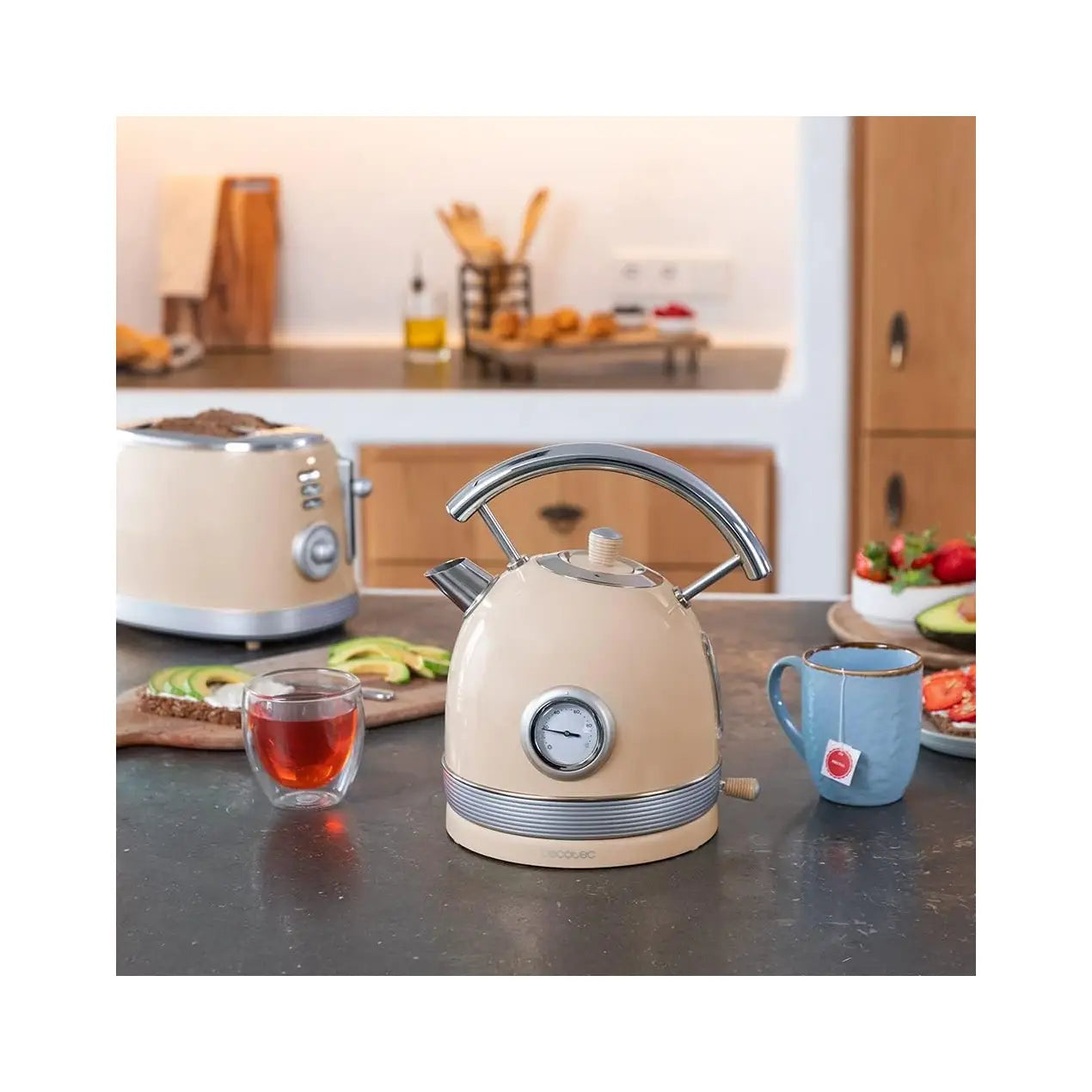 Cecotec | Kettle | ThermoSense 420 Vintage | 2.2 kW | 1.8 L | Stainless steel | Beige