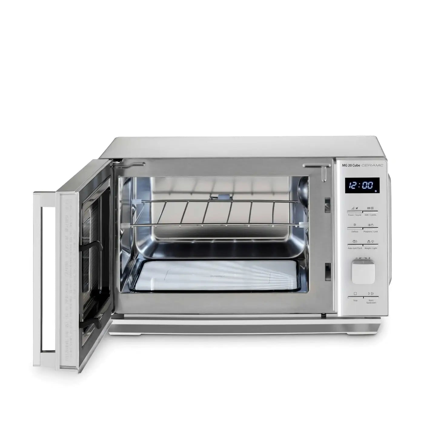 CASO Design | Mikrowelle mit Grill | MG 20 Cube Ceramic | 20L | 800 W | Silber