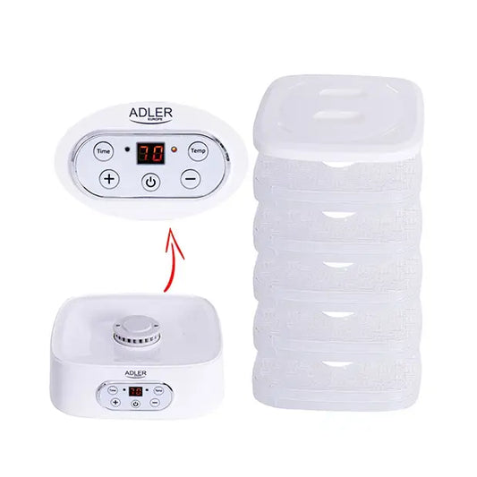 Adler | Dörrgerät | AD 6658 | 230 W | Anzahl der Tabletts 5 | Weiß