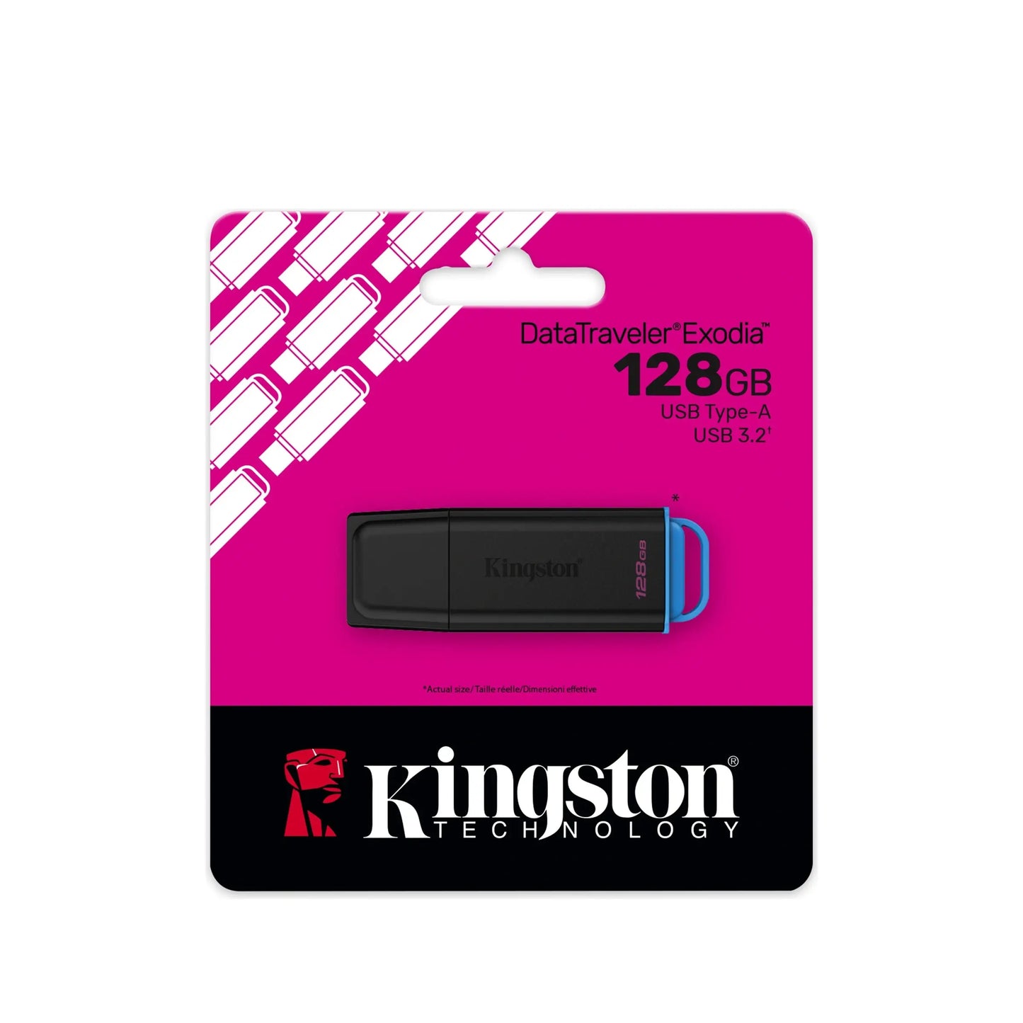 Kingston | DataTraveler | USB flash drive | Exodia | 128 GB | USB 3.2 Gen 1 | Black | Blue