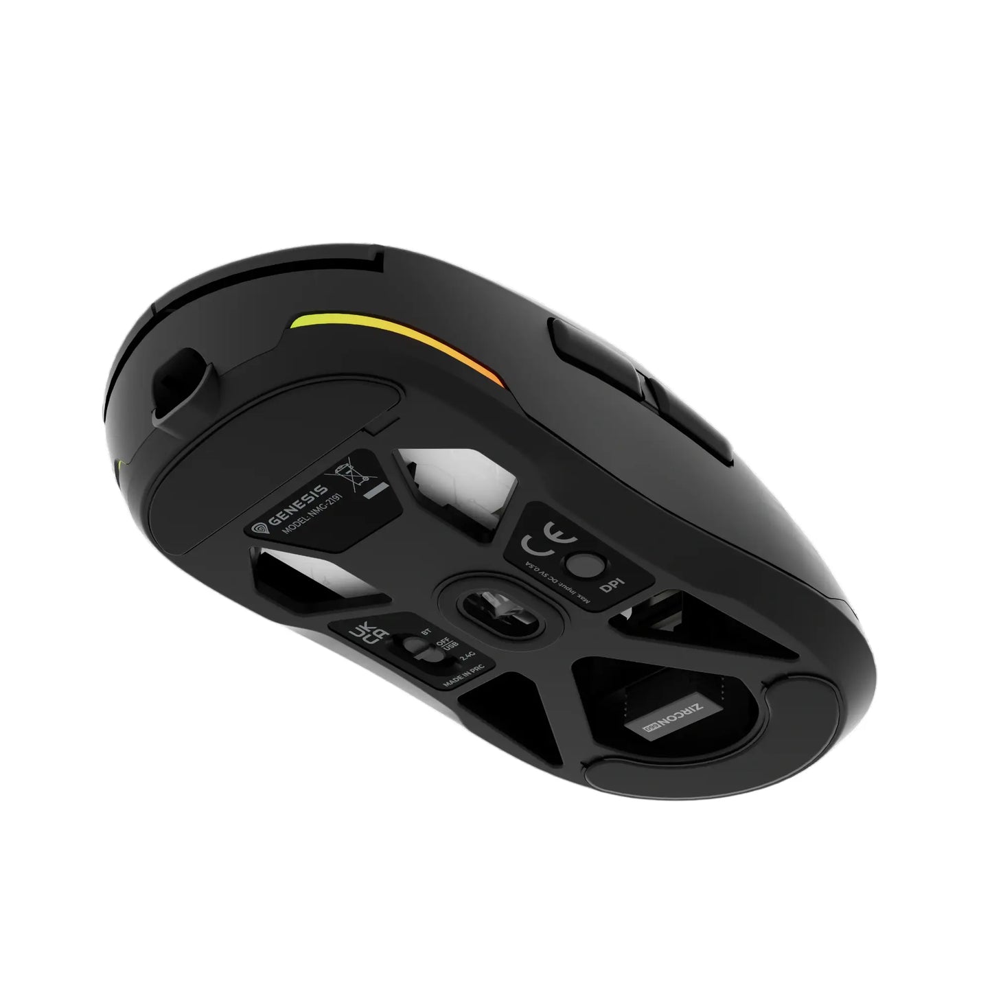 Genesis | Zircon | Gaming-Maus | 660 | Kabelgebunden | Kabellos | 12000 dpi | Schwarz