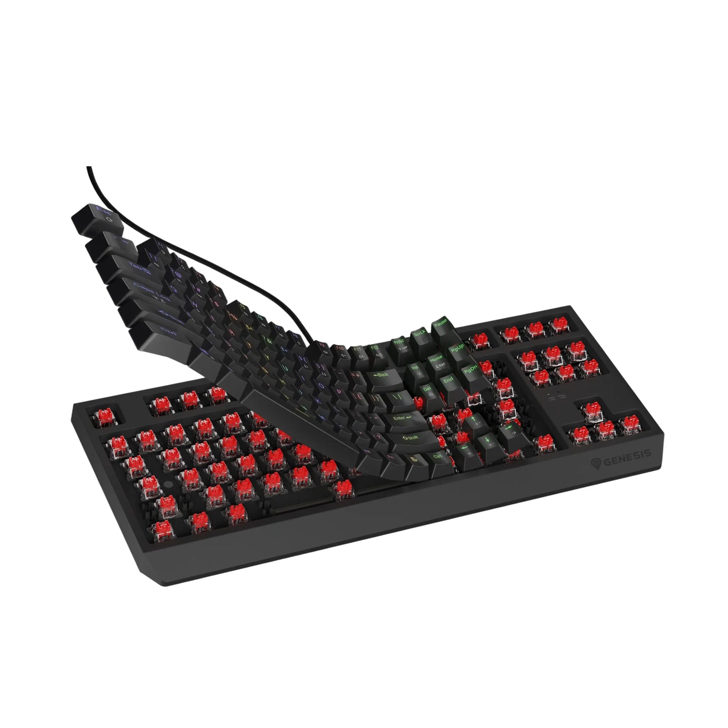 Genesis | Gaming-Tastatur | 230 TKL | Kabelgebunden | RGB-Hintergrundbeleuchtung | QWERTY US | Schwarz