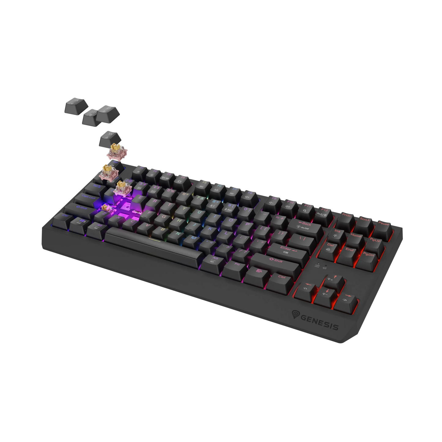 Genesis | Gaming-Tastatur | THOR 230 | Kabellos | RGB-Hintergrundbeleuchtung | US | Schwarz