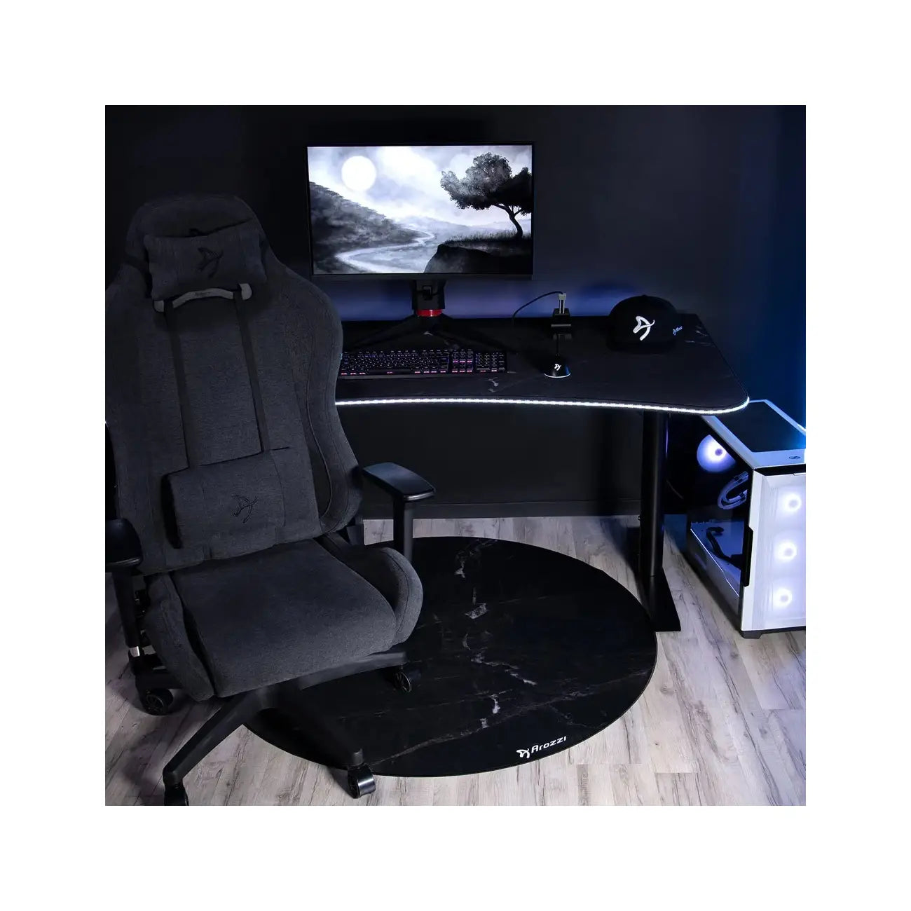 Arozzi | Zona | Tapis de sol rond | Marbre noir | 121 cm