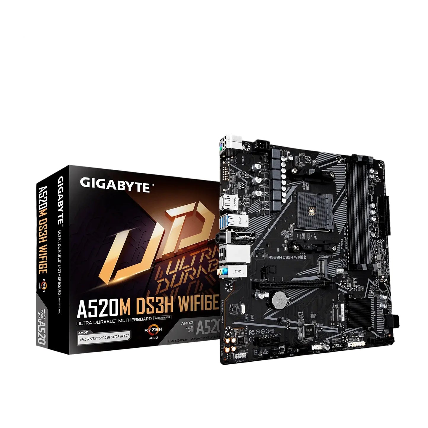 Gigabyte | A520M DS3H WIFI6E | Processor Socket Socket AM4 | Chipset Type AMD A520 | DDR4 SDRAM