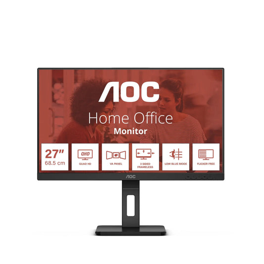 AOC | Essential-line Q27E3UMF | 27" | VA | QHD 2560 x 1440 at 75 Hz | 300 cd/m² | Speaker(s) | Black