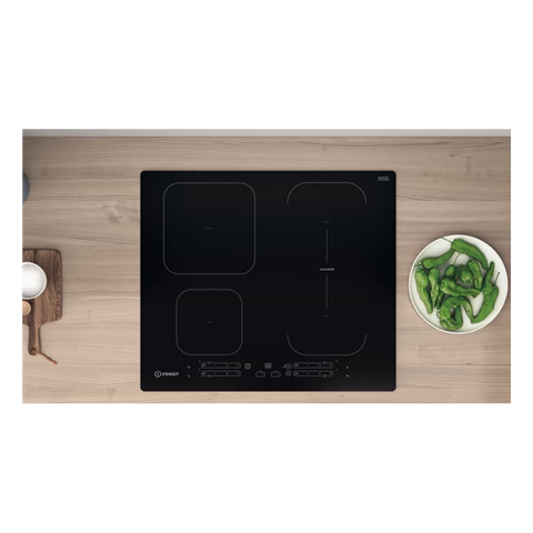 Indesit | Induction Hob | IB 65B60 NE | 4 Cooking Zones | DualZone | Touch Control | Timer | Black
