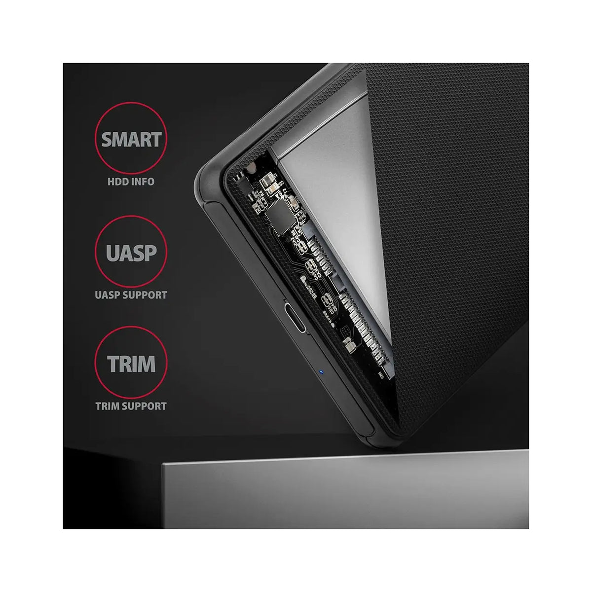 AXAGON | SuperSpeed USB-C SLIDE box | EE25-SLC | Black