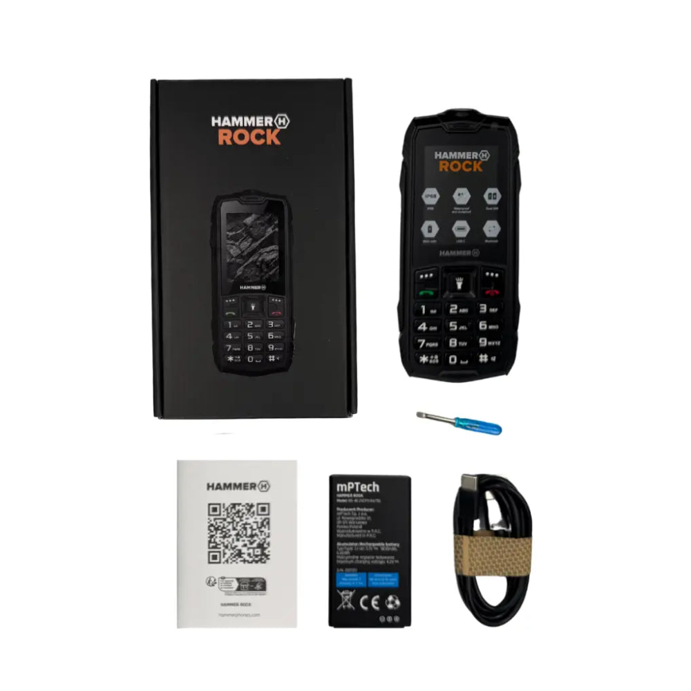 Hammer | Rock | TEL000780 | 2G Feature Phone | 2.4" TFT | Dual-SIM | 1800 mAh | Black