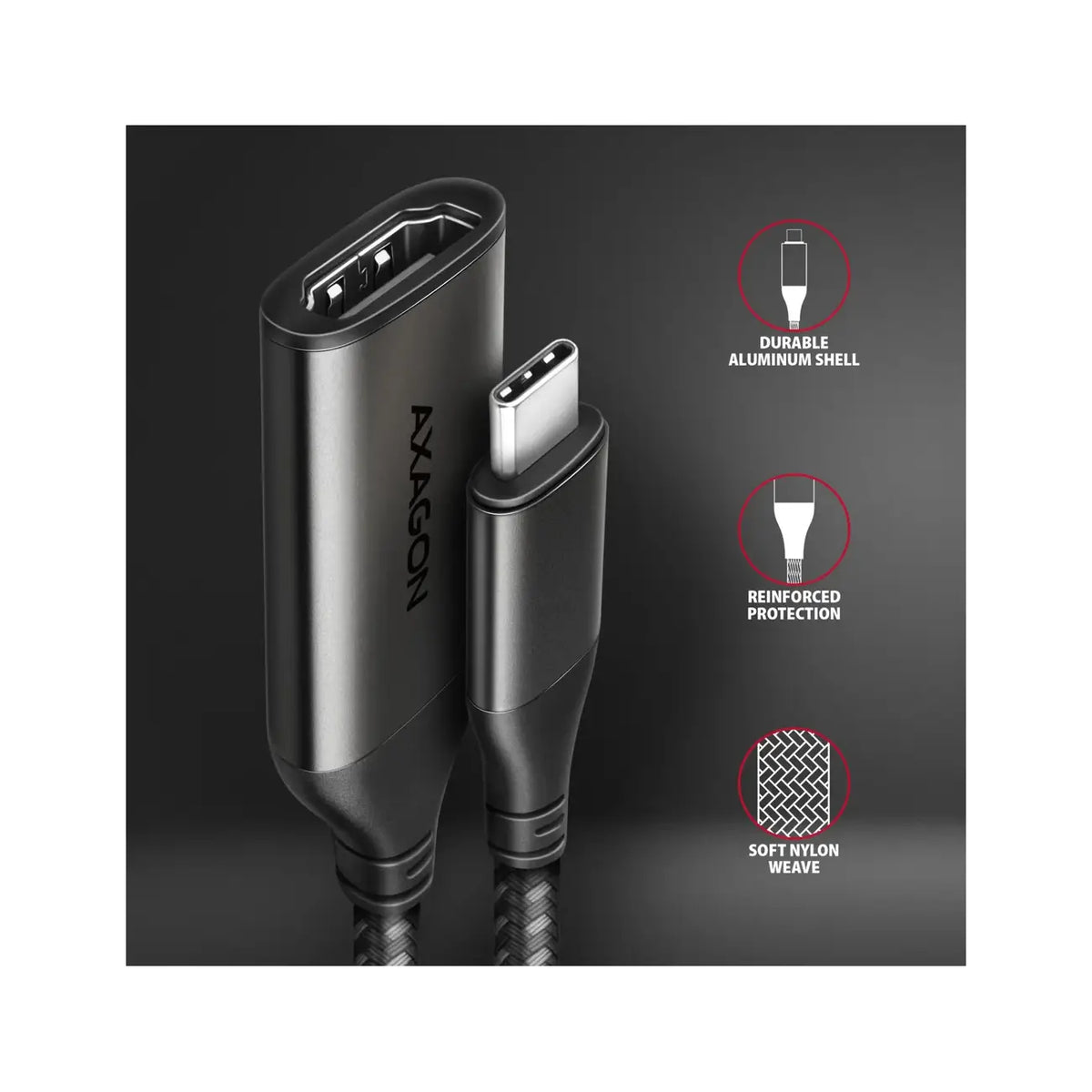 AXAGON | USB-C to HDMI 2.0a Active Adapter | RVC-HI2M | Black