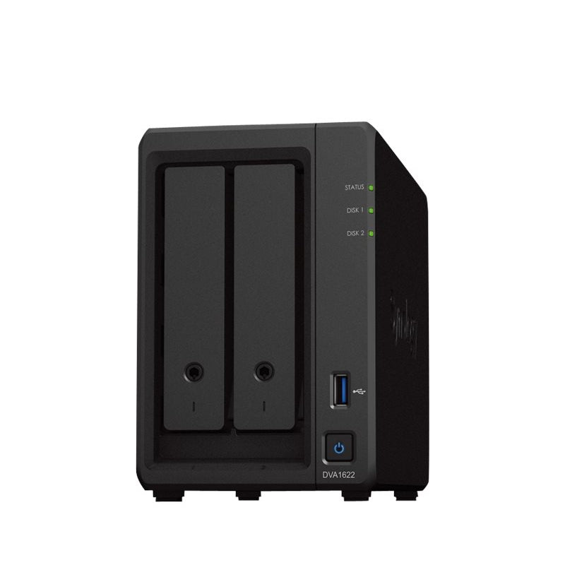 Synology | DVA1622 | Deep Learning Network Video Recorder | Intel Celeron J4125 | 6 GB DDR4 | 2-Bay | 1GbE
